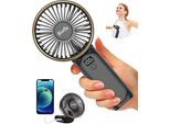 Ventilatore A Mano Portatile, Mini Ventilatore Con Batteria Da 5200 Mah Ricaricabile, Potente Ventilatore Tascabile Pieghevole Silenzioso A 6 Velocità, Ventilatore Da Collo Con