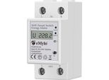 Misuratore Di Energia Wifi Intelligente Emylo, Interruttore Digitale Lcd Su Guide Din Monofase, Monitor Del Consumo Energetico 60A 90-250V, Supporto Alexa Google Assistant App Ap