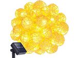 Luci Solari Da Fata All'aperto, Kingcoo Impermeabile 30 Led Rattan Powered Decorazione Di Natale Festa Casa Matrimonio Festival (Bianco Caldo)