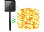 Solarfee Luci Da Esterno, 1 Pacchetto 5 M 50 Led 8 Modalità IP65 A Prova Di Washington Cortile, Giardino, Terrazza, Balcone, Decorazioni Per Interni/Esterni (Bianco Caldo)