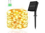 Luci Da Esterno Solarfee, 5 M 50 Led Filo Di Rame 8 Modalità Timer IP65 Resistente Alle Intemperie Cortile, Albero Di Natale, Giardino, Camera Da Letto, Balcone, Cancello