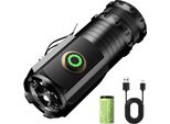 Asort Torcia Led Mini Estremamente Luminosa，5000 Lumen Ricaricabile，5 Modalità Di Luce Piccola Torcia Con Magneti E Lunga Autonomia，3* Potente
