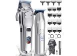 Set Tagliacapelli -Uomini, Trimmer, Barbiere Barba, Rasoio, Grooming IPX7 Impermeabile, Ricaricabile, Ideale Regalo Uomini