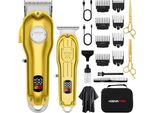 Huena Pro Set Di Tagliacapelli Professionali Per Uomo, Set Di Tagliacapelli A Batteria, Kit, Tagliacapelli Ricaricabile - Indicatore Led Per Parrucchieri