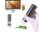 Microscopio Digitale 4K Wifi Fotocamera Iphone Android Phone Windows Mac Pc, 3840 X 2160P Microscopio Portatile Senza Fili, Bambini Adulti Portatile, Grigio