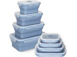 Hooolee® Set Di 4 Contenitori Pieghevoli Per La Conservazione Degli Alimenti, Coperchi Per Contenitori, Bento Box, In Silicone, Contenitori Per Il Pranzo, Microonde, Frigorifero E Congelatore,