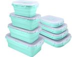 Coperchio Del Contenitore Pieghevole Per Alimenti Bj, Ciotola Pieghevole In 4 Pezzi, Contenitore Per Il Pranzo Da Campeggio, Contenitore In Silicone, Senza Bpa, Microonde, Congelatore, Forno A Microonde