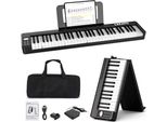 Lekato Pianoforte Pieghevole 61 Tasti, Tastiera Semi-Pesata A Grandezza Naturale, Tastiera Portatile Usb, Midi, Bluetooth, Borsa, Pedale, Principiante, Adulto