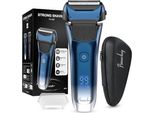 Rasoio Elettrico Da Uomo 3 Lame Flessibili E Custodia Da Viaggio, Rasoio Di Precisione, Rasoio Wet/Dry, 120 Minuti Di Autonomia, Batteria Ricaricabile