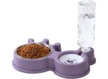 Ciotola Per Gatti Bottiglia D'acqua Automatica, Set Scorrevole, 2 In 1 Ciotola Per Cibo Mat Cani Gatti Di Piccola Media Taglia, 32 X 20,5 5,5 Cm