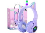 Bambini, Cuffie Bluetooth Unicorno Pieghevoli, Ragazze Con Cavo E Microfono Cuffie Bambini Con Luce Led Cuffie Stereo Per Cellulare/Tablet/Pc