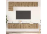 Maison Exclusive - Mobile Tv Da Parete 5 Pezzi In Legno Di Rovere Artigianale