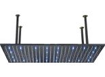 Soffione Doccia A Pioggia, Montaggio A Soffitto, Tappetino Led Nero