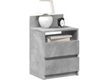 Vidaxl Comodini 2 Pezzi Con 2 Cassetti Grigio Cemento 40X33X60 Cm