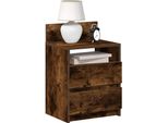 Vidaxl Comodini 2 Pezzi Con 2 Cassetti Rovere Fumé 40X33X60 Cm