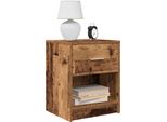 Vidaxl Comodini 2 Pezzi Con Cassetto In Legno Vecchio 40X34X50 Cm