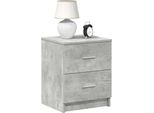Vidaxl Comodini 2 Pezzi Con 2 Cassetti Grigio Cemento 40X36X50 Cm