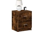 Vidaxl Comodini 2 Pezzi Con 2 Cassetti Rovere Fumé 40X36X50 Cm