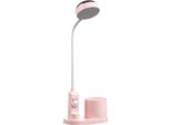 Inf Lampada Da Scrivania Con Portapenne: Proiettore Rgb, Luminosità Regolabile Rosa + Bianco