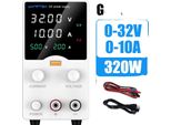 Alimentatore Dc, Tensione Regolabile, Connessione A Ricarica Rapida, Bianco 0-32V 0-10A, Bianco 0-32V 0-10A