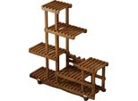 Scaffale Per Fiori, Design A 6 Livelli, Robusta Struttura In Legno Di Pino, Legno Naturale