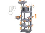 Torre Per Gatti, Design A Più Piani, Amaca Accogliente, AMT0240GY, Xl