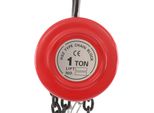 Paranco Manuale A Catena / Paranco A Catena - Manuale - 1 T - Altezza Di Sollevamento 3 M - Apertura Del Gancio 3,4 Cm - Manganese E Acciaio Legato - Compatto 14,2×12,2 Cm - Rosso