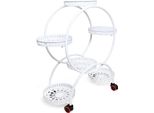 Supporto Per Piante, Design A 4 Livelli, Portatile Con Ruote, Bianco