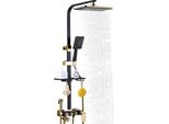 Set Doccia, 4 Soffioni, Montaggio A Parete, Oro Nero