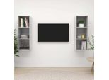 Maison Exclusive - Mobile Tv A Parete 2 Pz Grigio Cemento In Truciolato