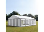Toolport Tendone Per Feste 6X8 M Pvc Grigio-Bianco 100% Impermeabile Tendone Da Esterno Tenda Party