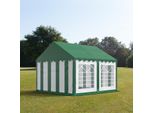 Toolport Tendone Per Feste 4X4 M Pvc Verde-Bianco 100% Impermeabile Tendone Da Esterno Tenda Party