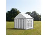 Toolport Tendone Per Feste 3X3 M Pvc Grigio-Bianco 100% Impermeabile Tendone Da Esterno Tenda Party