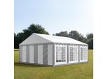 Toolport Tendone Per Feste 5X6 M Pvc Grigio-Bianco 100% Impermeabile Tendone Da Esterno Tenda Party