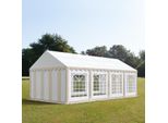 Toolport Tendone Per Feste 4X8 M Pvc Beige-Bianco 100% Impermeabile Tendone Da Esterno Tenda Party