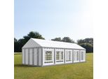 Toolport Tendone Per Feste 4X10 M Pvc Grigio-Bianco 100% Impermeabile Tendone Da Esterno Tenda Party
