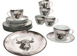 Toro 18 Pezzi Servizio Caffè Casa Di Campagna Stoviglie Tazza Piattino Piatto Mucca