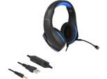 Delock - Headset - OhrumschließEnd - Kabelgebunden - 3,5 Mm Stecker - Schwarz, Blau (27182)