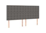 Vidaxl Testiere 4 Pz. Grigio 80X5X78/88 Cm In Similcuoio