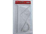 Set Di Righelli Concorde, 30 Cm, Triangoli, Goniometro, Trasparenti, Set Da 4