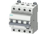 Interruttore Siemens Fi/Ls, 6 Ka, 4P, Tipo A, 30 Ma, C, 16A, 400V