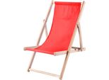 Sdraio Kadax, Sedia Da Spiaggia In Legno, Lettino "Tulon"" Con Portata Fino A 120 Kg, Rosso"