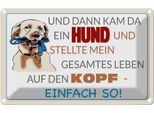 Vianmo Insegna Di Latta 20X30 Cm Und Dann Kam Da Ein Hund