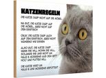Vianmo Insegna In Legno 12X18 Cm Katzenregeln Katze Darf Nicht