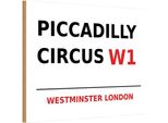 Vianmo Insegna In Legno 12X18 Cm Westminster Piccadilly Circus W1