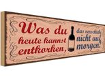 Vianmo Insegna In Legno 10X27 Cm Was Du Entkorken Kannst Wein