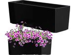 Vaso Da Fiori Kadax "Fontana"" Con Inserto, 56 Cm, Vaso Da Fiori Per Esterni, Motivo Liscio, Nero"