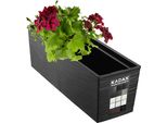 Vaso Da Fiori Kadax "Treviso"" Con Inserto, 56 Cm, Vaso Da Fiori Per Esterni, Motivo A Scacchiera, Nero"