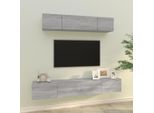 Maison Exclusive - Set Di Mobili Porta Tv 4 Pz Grigio Sonoma In Legno Multistrato