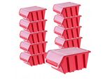 Cassetta Porta Attrezzi Kadax "Gusum"", Cassetta Con Sportello In Plastica Pp, Rosso, 10 Pezzi, 16X10 Cm"